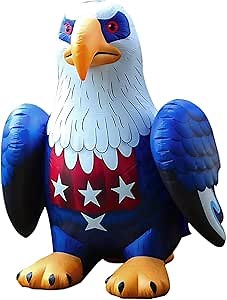 Patriotic Inflatable 5.7FT Bald Eagle 4th of July Inflatable Yard Decorations Outdoor Holiday LED Blow up Decor for American Decorations Advertising Business Promotion