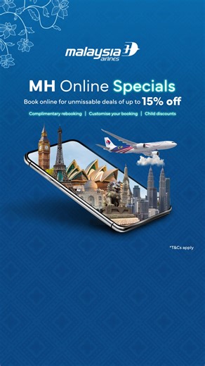 Book now via our official website or app to get up to 15% off flights. Enjoy an additional 5% off as an Enrich member. | Malaysia Airlines | Facebook
