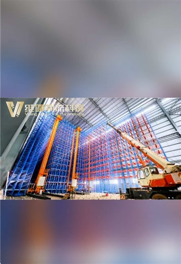 Stacker crane ASRS installation on site #StackerCrane #ASRS #InstallationSite #WarehouseAutomation #Industrial