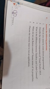 E. Answer the following questions.1. What do you mean by event... | Filo