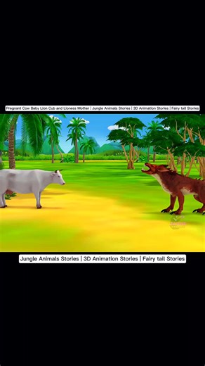 Jungle Animal Stories: Pregnant Cow and Baby Lion Cub
