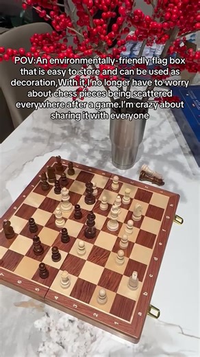An environmentally-friendly flag box that is easy to store and can be used as decoration,With it,I no longer have to worry about chess pieces being scattered everywhere after a game.I’m crazy about sharing it with everyone #chess #chesstactics #chessstrategy #recreation #entertainment