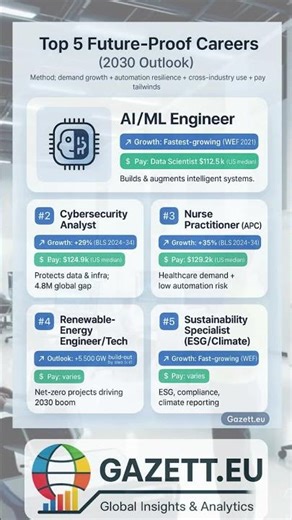 Top 5 Future-Proof Careers (2030 Outlook) | Jobs That Will Thrive #jobskills #bestcareeroptions