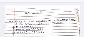 Q1. Using rules of negation, write the negations of the followi... | Filo