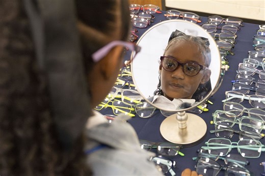 Photos: Alief ISD students receive free eye exams, glasses