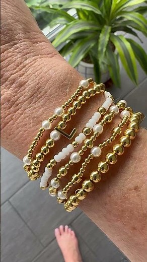 A beautiful set of stackable bracelets!
