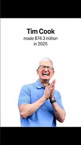 Apple CEO Tim Cook made $74.3 million in 2025 #apple #technews #timcook #iphone