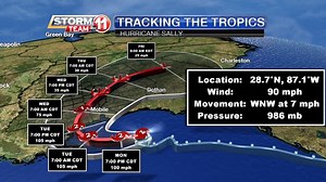 11K views · 58 reactions | Hurricane Sally is now forecast to become a powerful category three hurricane. The official forecast still shows landfall over Mississippi, but new data suggests a trend east may be happening with the 4 PM update. | WTOK-TV | Facebook