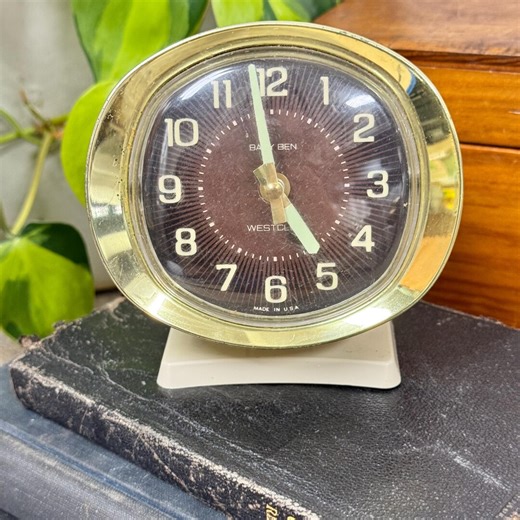 Vintage Westclox Baby Ben Alarm Clock: Gold Accent, Glow-in-dark - Etsy