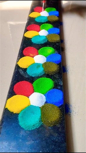 multicolor border rangoli ☘️# easyrangoli