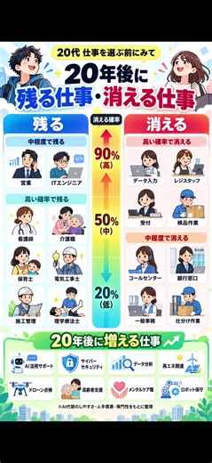 【20代必見】AIで消える仕事・残る仕事？20年後のキャリアを左右する選択