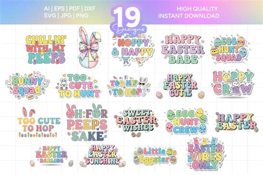 Easter SVG Bundle, 19 Spring Bunny Cut Files (digital Download) - Etsy