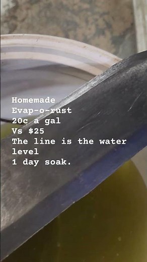 diy rust remover 100g citric acid 40g washing soda 1L of water. better than evaporust #homecleaning
