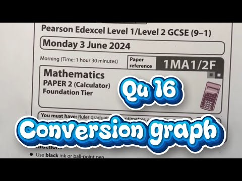 Edexcel maths GCSE Past Paper 2 Foundation (Q16) June 2024 - conversion graph.