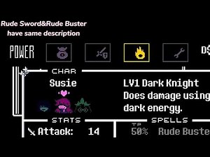 DELTARUNE Unused Spell "Rude Sword" & How it inflicts damage