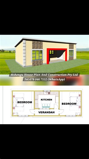 #3 room backroom with outside kitchen ❤️🔥😊 #friday motivation | Mshengu house plan & Construction Pty Ltd