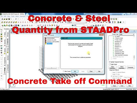 How to get concrete and steel quantity from STAADPro? | Concrete take off command in STAADPro
