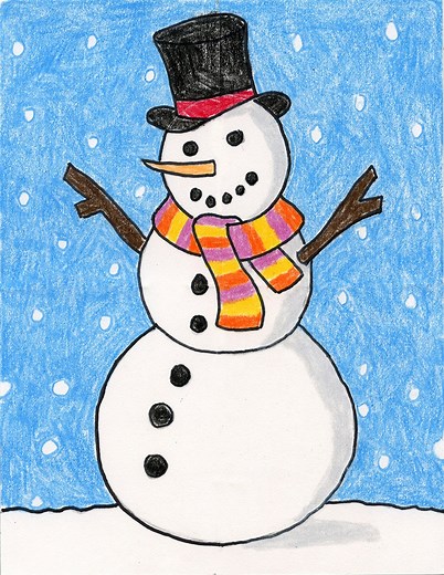 How to Draw a Snowman: Easy Step-by-Step Art Lesson for Kids