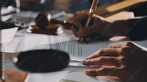 Lady justice,Law theme, mallet of the judge, law enforcement officers, evidence-based cases and documents taken into account.