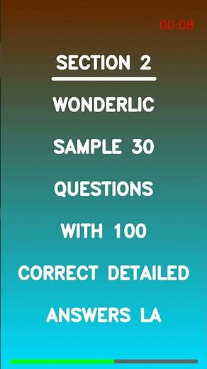 Wonderlic Sample 30 Questions with 100 Correct Detailed Answers La Latest