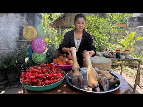 Yummy cow legs cooking | Cow legs soup recipe | Country food cooking