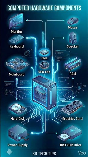 Basic of computer 🖥️💻💻 fundamental of computer. Hardware components of computer. # most important IT