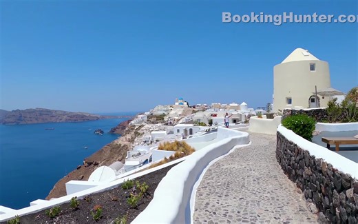 伊亚 (Oia)、圣托里尼 (Santorini) 徒步之旅（4k 超高清 60fps）——带字幕