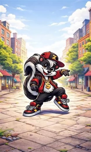 Dancing Skunk With Pure Flow 🕺🦨 #thezoorhythm #animallovers #cartoons #skunk #zorrillo