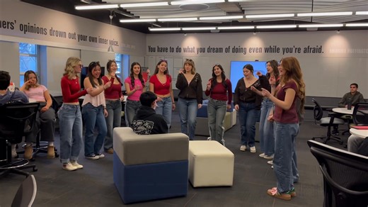 A cappella group Premium Blend spread some love at BHS yesterday, delivering a Valentine Singing Gram! #ThePlaceToB | Barrington 220 School District