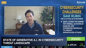 Going inside the cybersecurity space 🔒 Sam Rubin of Unit 42 at Palo Alto Networks $PANW explains how generative A.I. is changing the landscape for cybersecurity attacks, and what his team is doing to combat such threats with Nicole Petallides: | Schwab Network