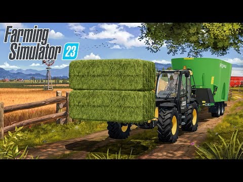 Hay Bales Unloading With Telehandler In Fs23 | Fs23 Gameplay | Timelapse