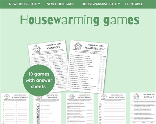 Housewarming Party Games Bundle, New Home Celebration (printable Set of 18 Games) - Etsy Australia