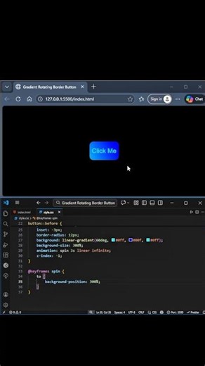 Gradient Rotating Board Button using HTML and CSS. #animation #coding #webdesign #htmlcss