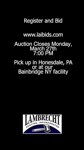 💲Honesdale Online Building Material Auction Catalog is COMPLETE with over 900 Lots to bid on💲 | Lambrecht Auction, Inc.