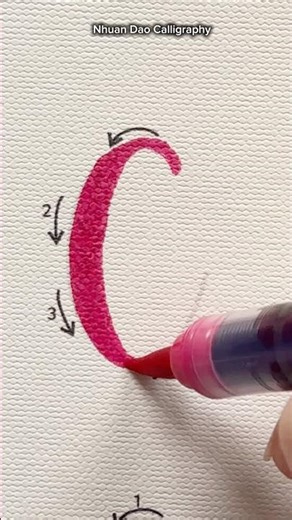 How to Write Letter C— Easy Tutorial for Beginners #nhuandaocalligraphy #brushlettering
