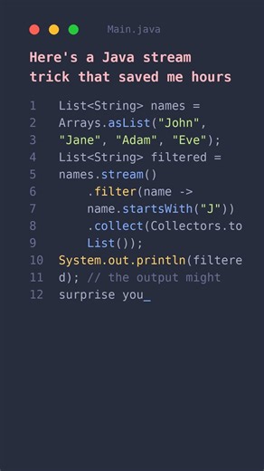 🔥 How I write cleaner Java code with streams #javatips #viral #programming
