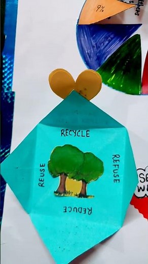 Recycle, reuse, reduse, refuse/waste management presentation#diy#creative ideas#shorts#3D☺