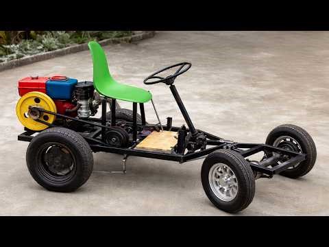 The Clever Farmer Creates a Car from an Exhaust Engine.