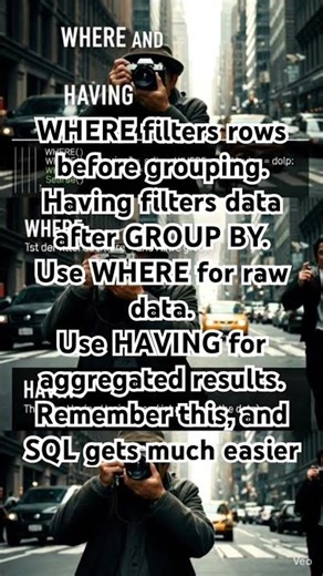 Day:13 | WHERE vs HAVING #sql #sqlforbeginners #sqlserver #sqlqueries #oracle #postgresql #mysql