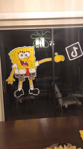 Drawing SpongeBob on My Window | Nickelodeon Fan Art