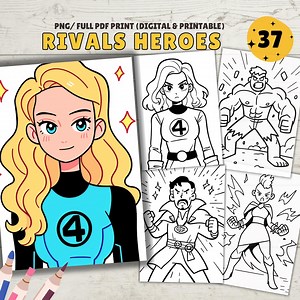 Rivals Heroes Coloring Book, Heroes Coloring Pages, Coloring Sheets , PDF & PNG, Digital Download - Etsy