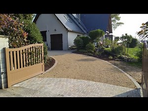 SERRAULT JARDINS le béton désactivé, le nidagravel et la fin des travaux de notre allée.