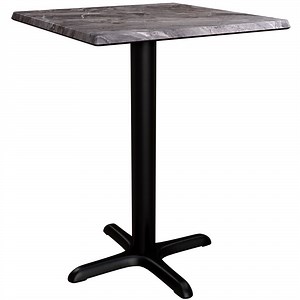 Lancaster Table & Seating Excalibur 24" x 24" Square Standard Height Table with Smooth Paladina Finish and Cross Base Plate