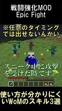 使い方が分かりにくいWeapons of Miraclesのスキル3選【マインクラフト】【Epic Fight】【1.20.1】#shorts #マイクラ #minecraft #mod