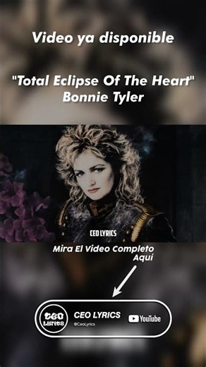Bonnie Tyler - Total Eclipse Of The Heart (Lyrics, Letra) / CEO LYRICS #TotalEclipseOfTheHeart