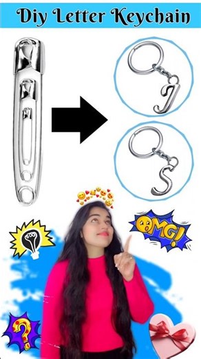 DIY First Letter Keychain ❤️| Homemade Gift ideas | How to make Keychain with Safety Pin#kateyegirl