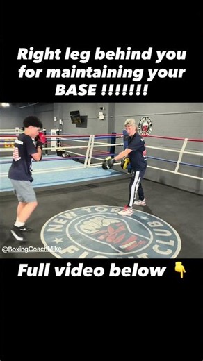 Boxing Technique with Coach Mike: Right leg behind you for maintaining your base!!! #shorts