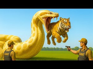 Elite SWAT Team Rescues Tiger from a Giant Albino Python Attack 🐍🐅