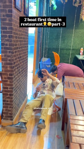 2 boat first time in restaurant part-3🤦‍♂️ #funny #shorts #restaurant #youtubeshorts #memes #short