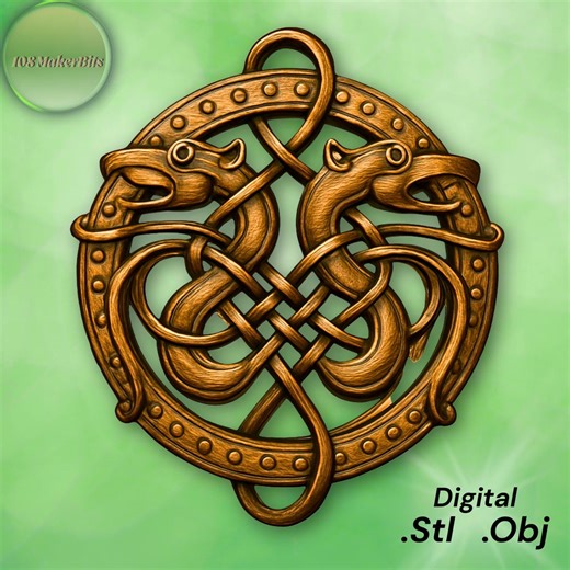 Viking Knotwork Serpent Medallion - Wall Art Digital STL OBJ Files for CNC Carving and 3D Printing. Nordic Celtic Ornament Pendant Design - Etsy